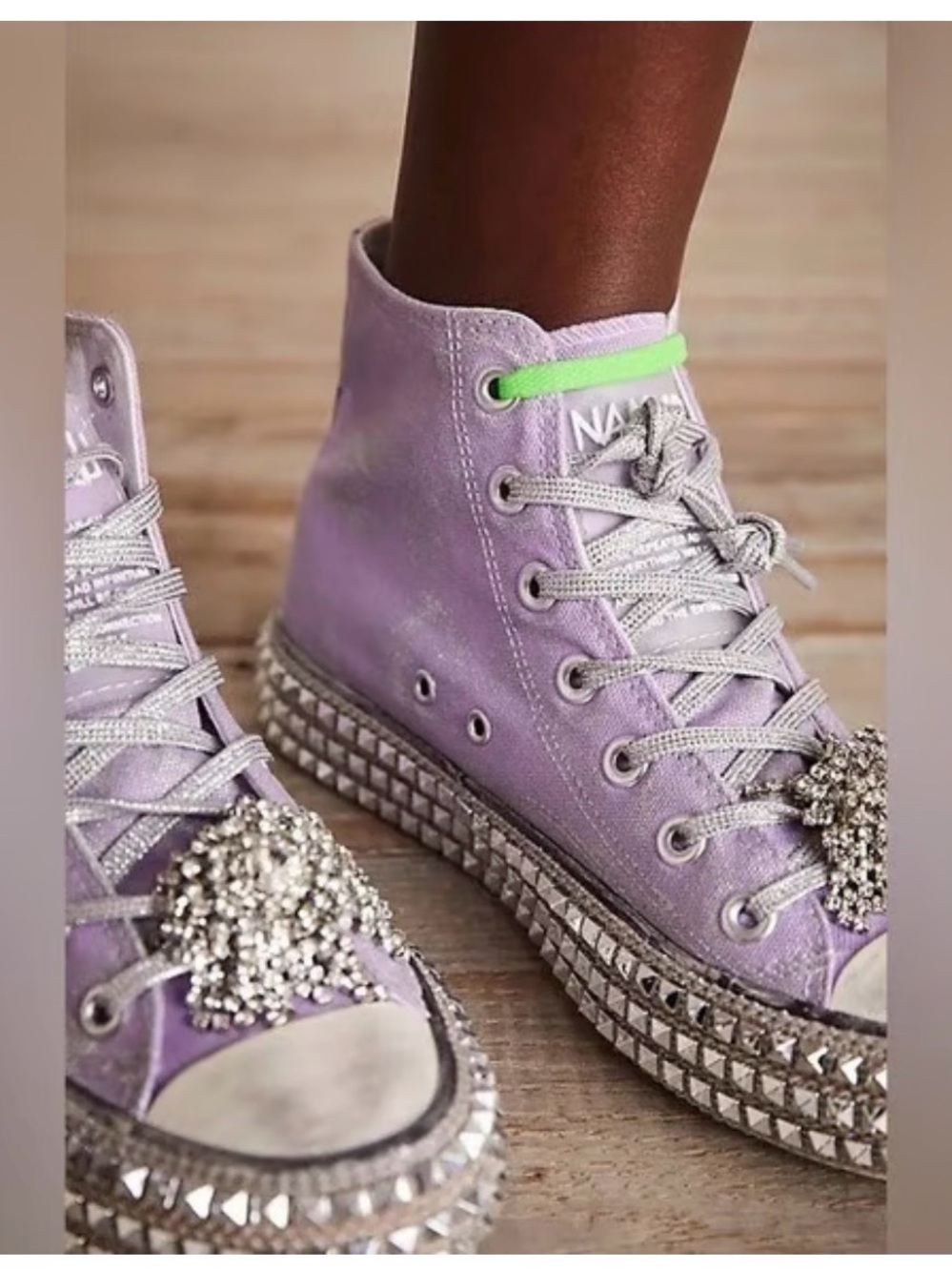 Anthropologie free people x nan ku High-Top Sneaker with Crystal and Stud Accent